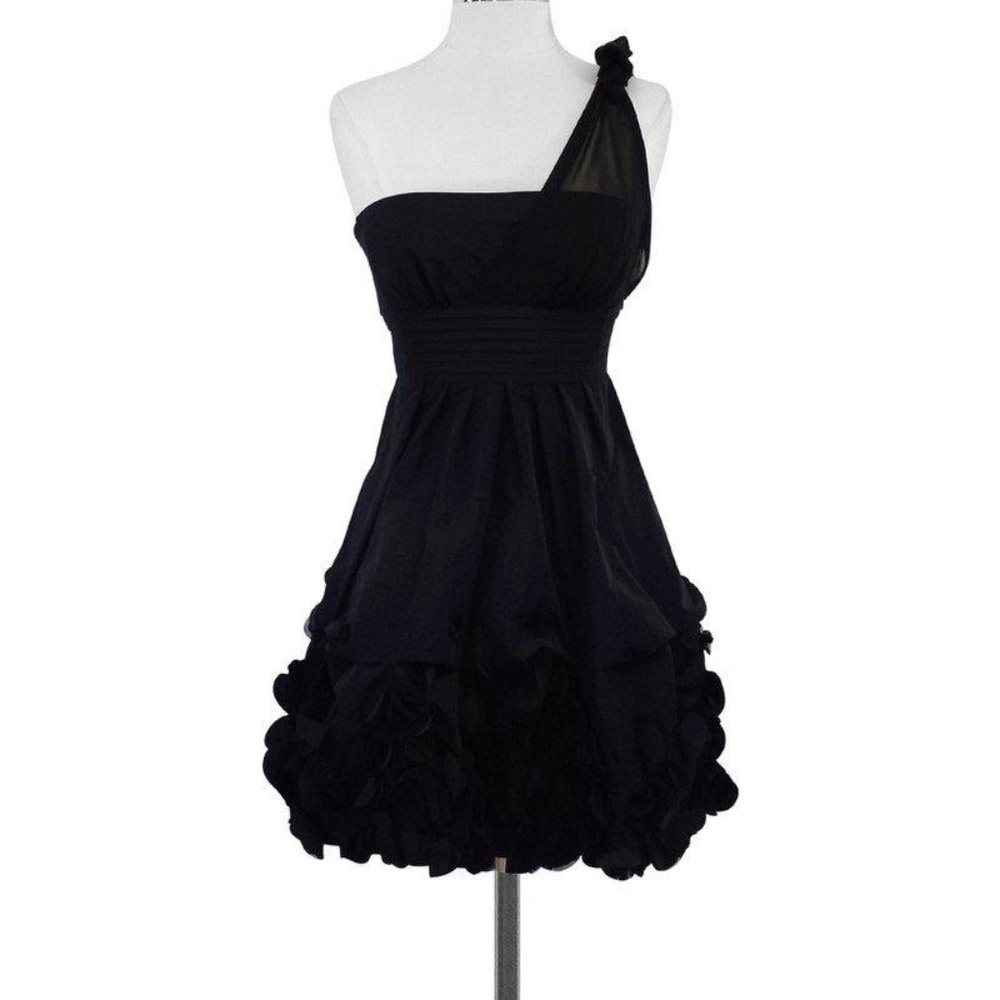 BCBG MAXAZRIA  LIV One Shoulder Black Cocktail Dress S 2 NWT